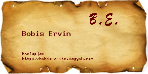 Bobis Ervin névjegykártya