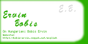 ervin bobis business card